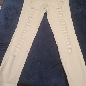 White jeans with holes